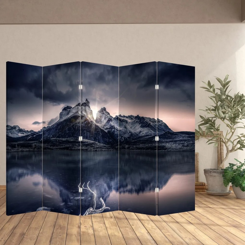 Parawan - Jezioro z górą (210x170 cm)