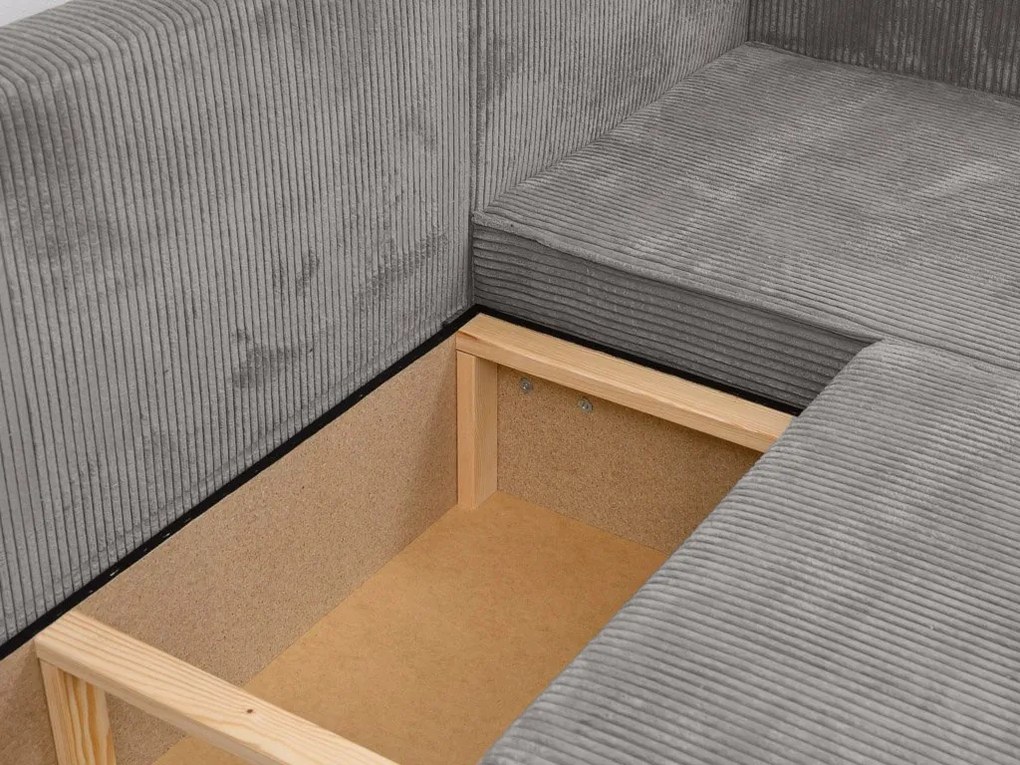 Rozkładana narożna sofa SMART COSARO jasno-szara, dwustronna + 2 poduszki GRATIS