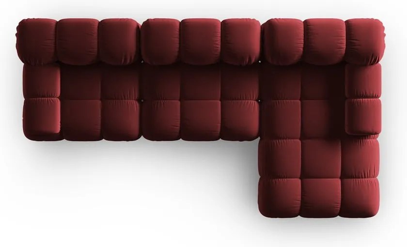 Czerwona aksamitna sofa 285 cm Bellis – Micadoni Home