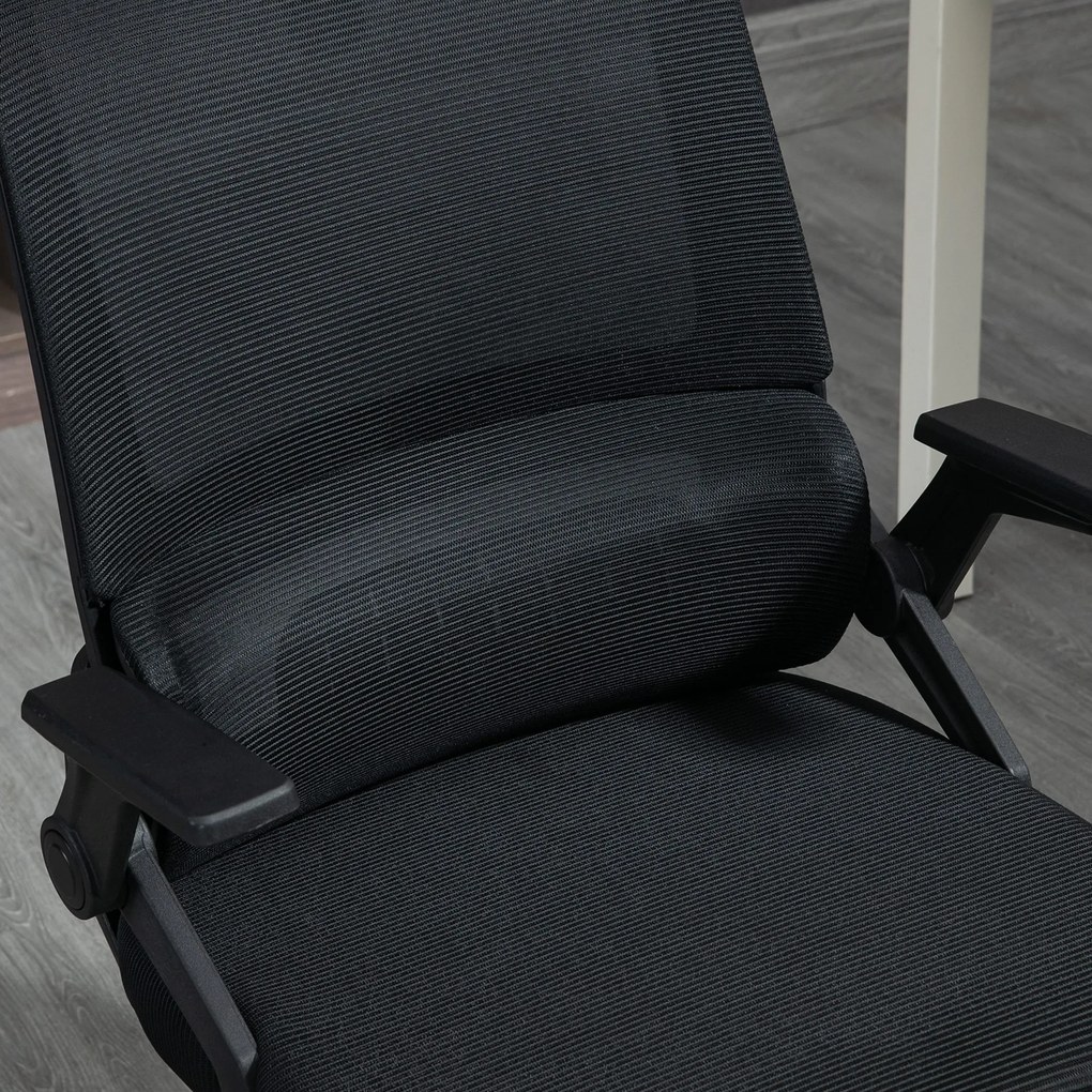 Vinsetto Fotel Biurowy Obrotowy Regulowany z Podparciem Głowy 58x61x119cm Czarny | Aosom PL