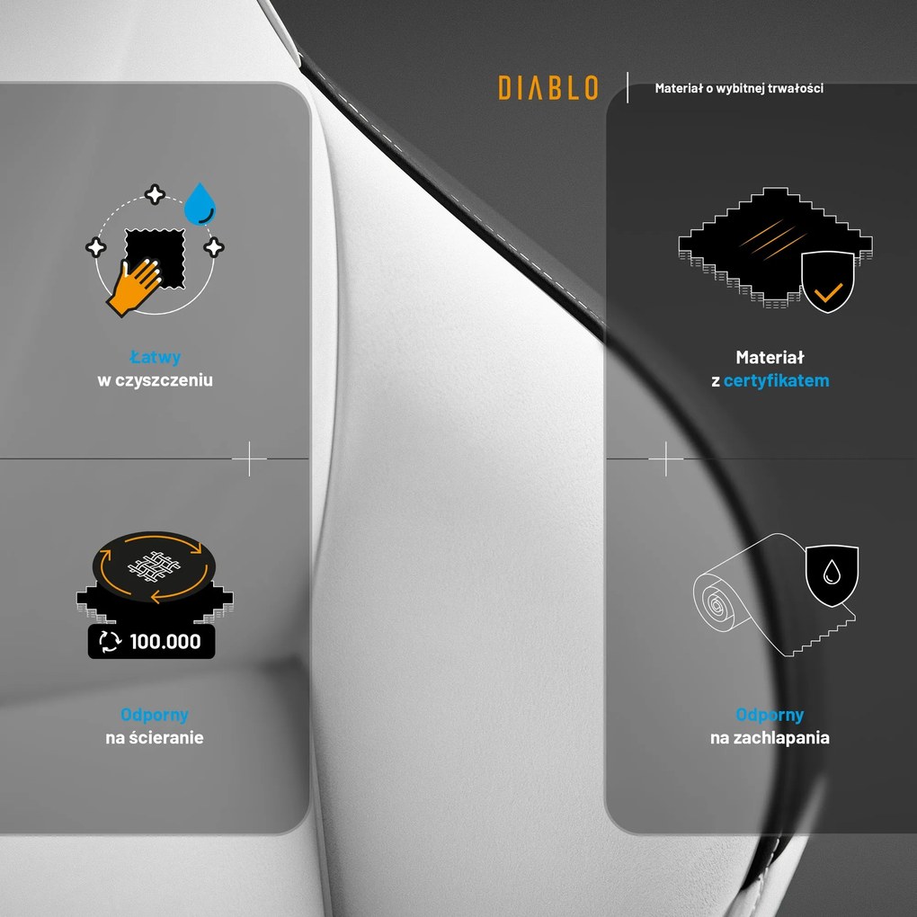 Fotel gamingowy Diablo X.One Prime, Normal Size, Ghosted White