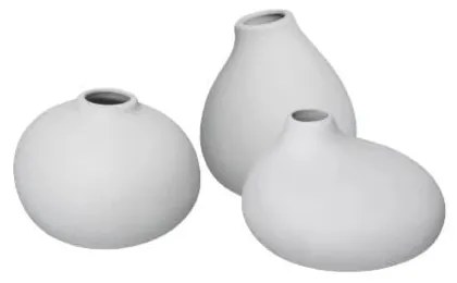 Jasnoszare porcelanowe wazony zestaw 3 szt. (wysokość 9 cm) Nona – Blomus