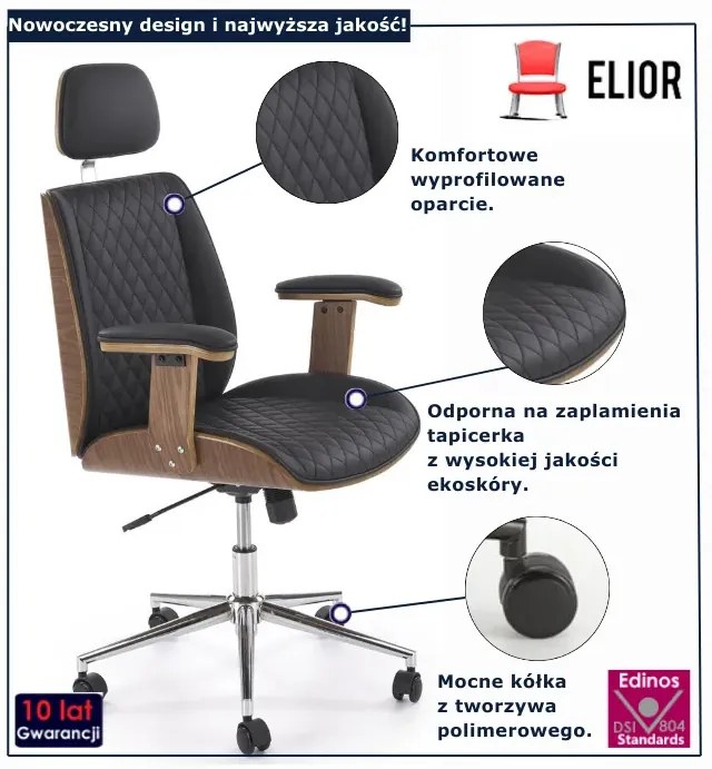 Fotel czarny obrotowy do komputera B9-H64
