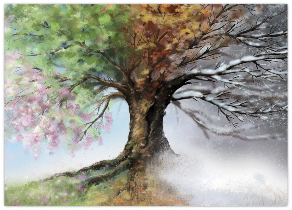 Obraz - Drzewo czterech pór roku (70x50 cm)