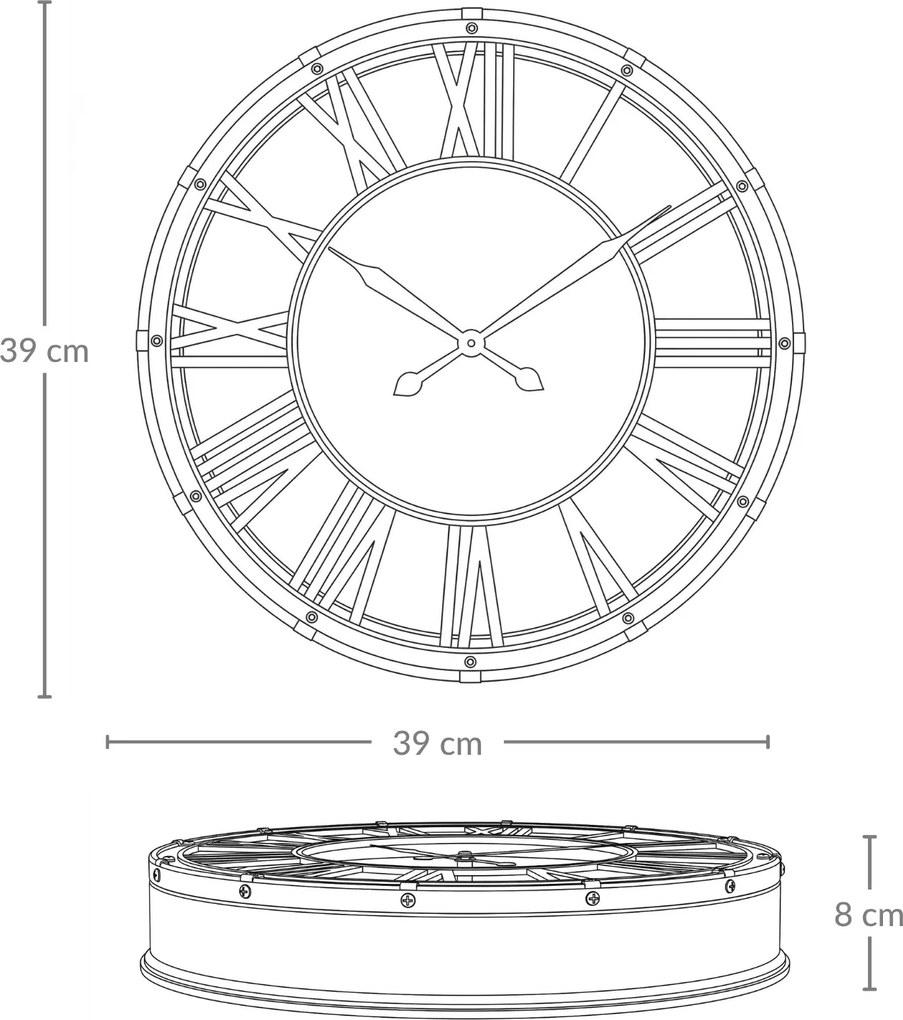 Zegar ścienny industralny ARON, Ø 39 cm