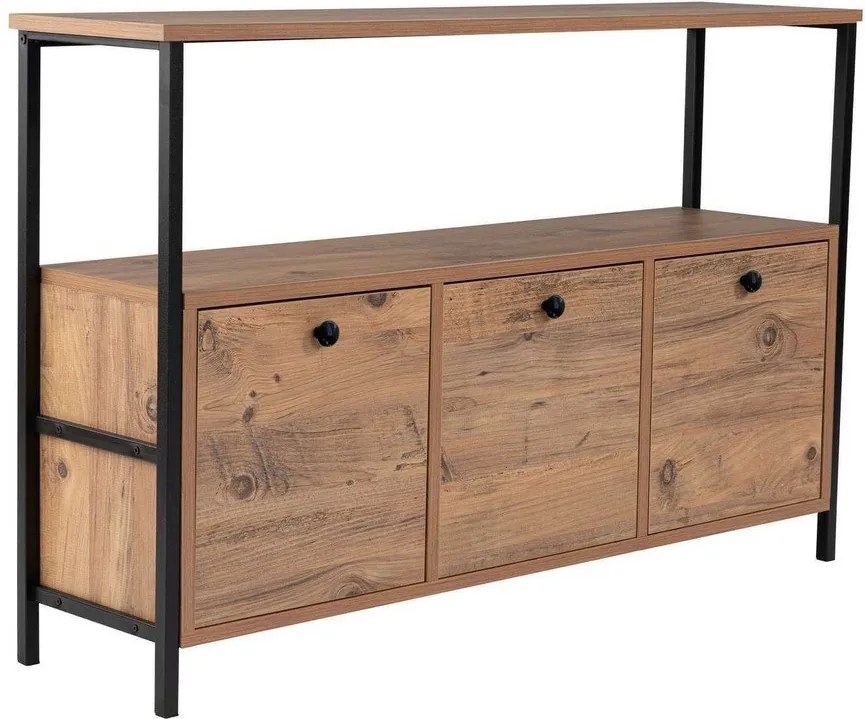 Konsola w dekorze sosny w naturalnym kolorze 29,5x120 cm Solace – Kalune Design