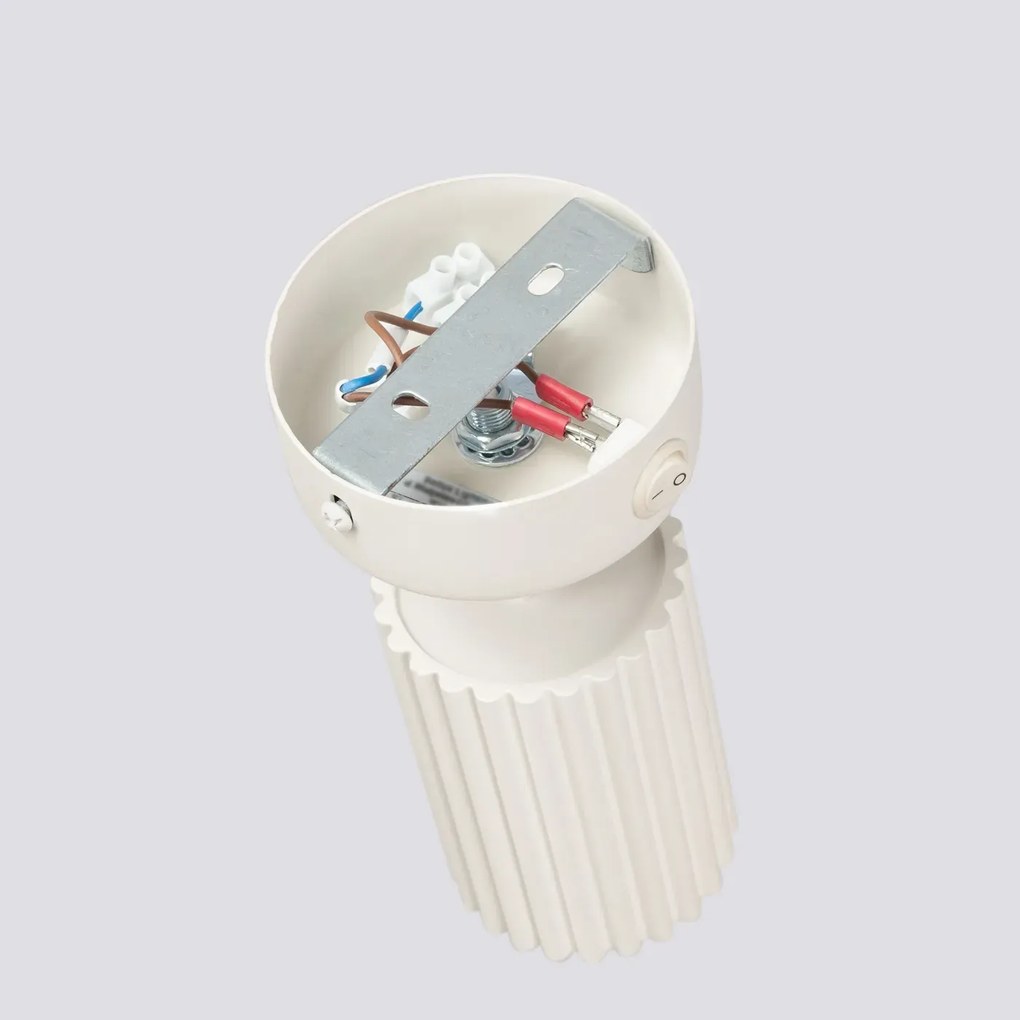 Kinkiet KARBON beżowy ryflowany z włącznikiem SOLLUX  LIGHTING