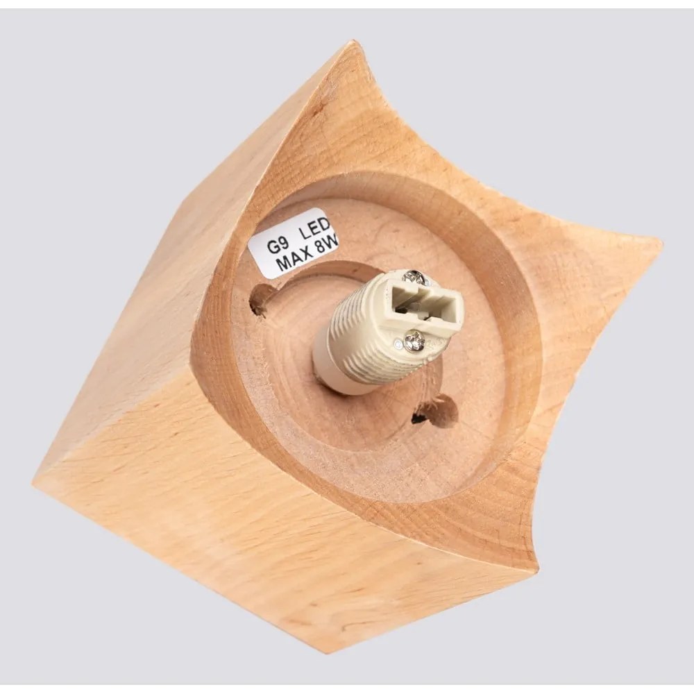 Lampa sufitowa w naturalnym kolorze ze szklanym kloszem 12x12 cm Rayer – Sollux