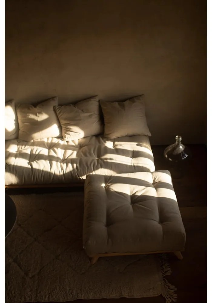 Podnóżek z szarym obiciem Karup Design Senza Natural/Grey