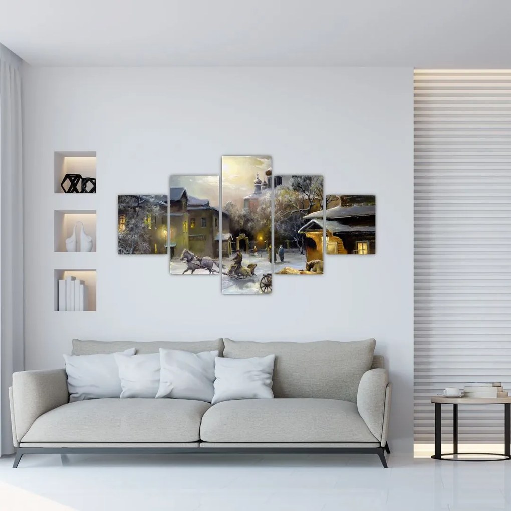 Obraz - Zimowa wioska (125x70 cm)