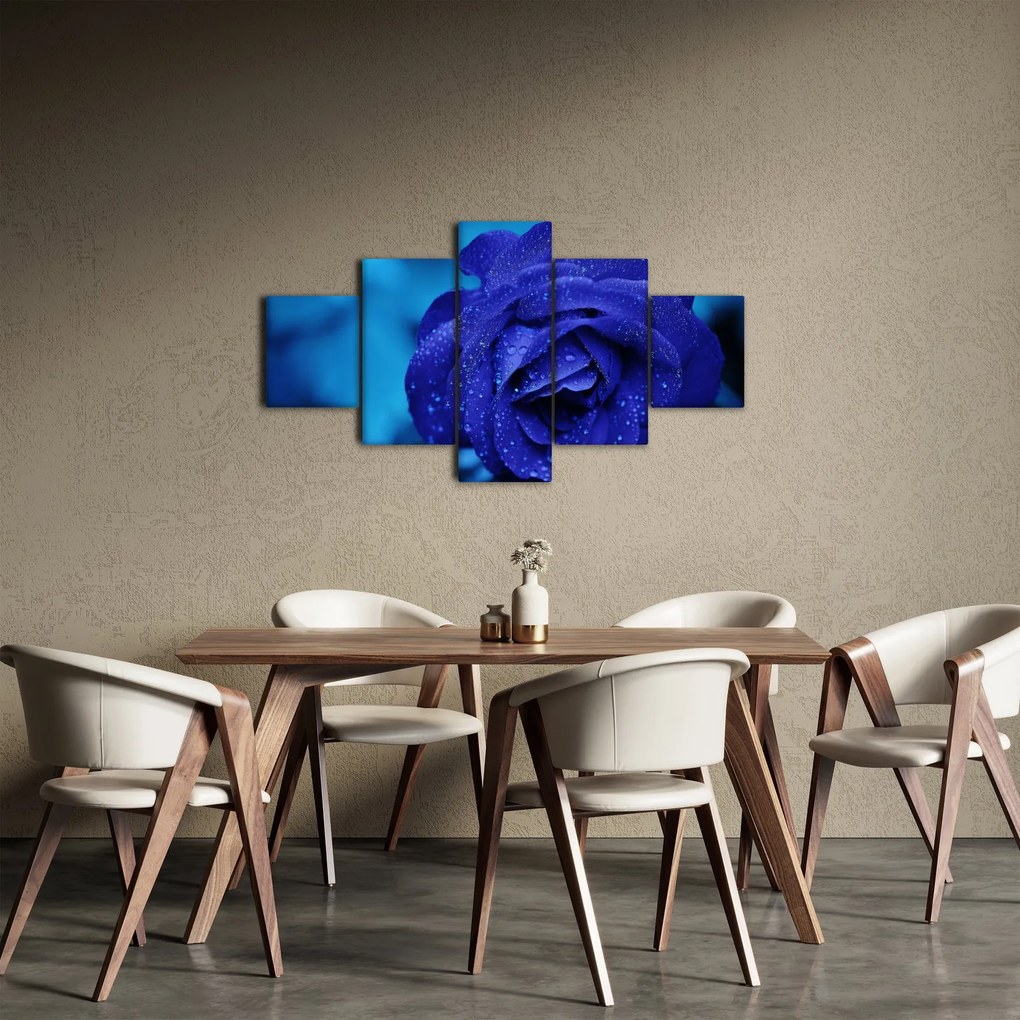 Obraz niebieskiej róży (125x70 cm)