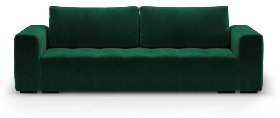 Zielona aksamitna rozkładana sofa Milo Casa Luca