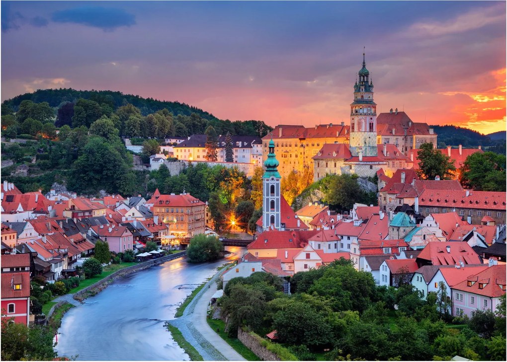 Obraz na szkle - Český Krumlov (70x50 cm)