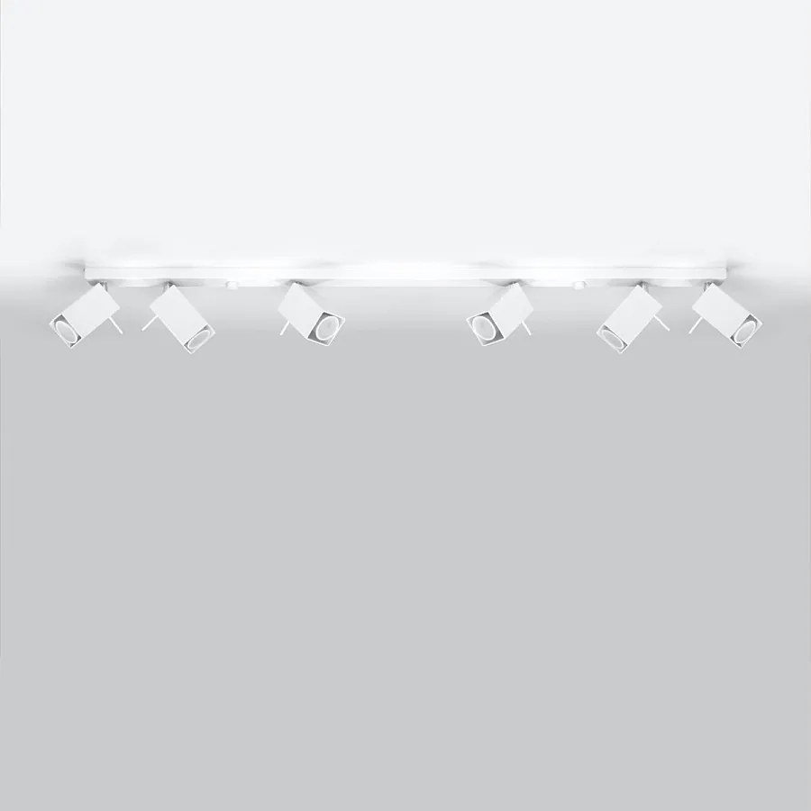 Plafony nowoczesny Briow, stal - 6 źródło światła 4000K - L.118 x H.16 cm - biały