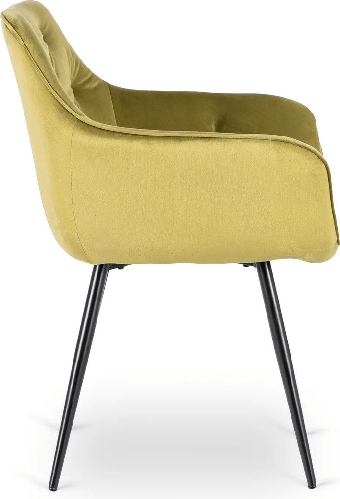 Krzesło Tapicerowane do Salonu MODESTO Pistacjowe Welurowe Nowoczesne Loft