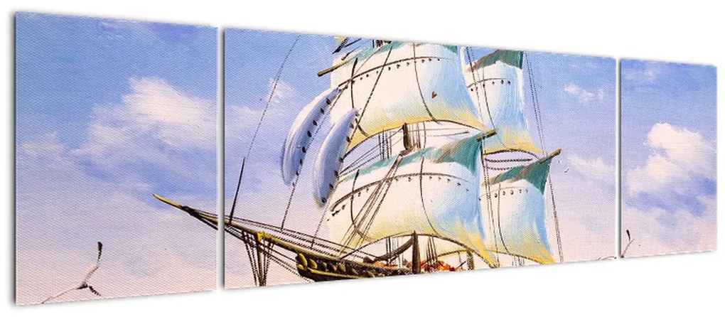 Obraz statku na falach (170x50 cm)