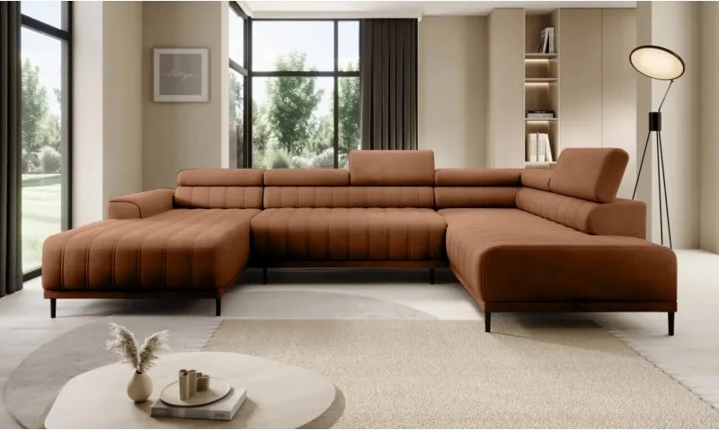 Narożnik CALDO XL Prawostronny z funkcją spania wolnostojąca w tkaninie RUN AGAIN 53 WERSAL