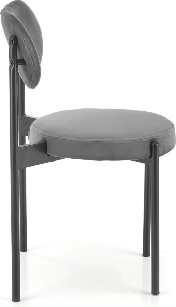 Proste krzesło K509 z welurową tapicerką