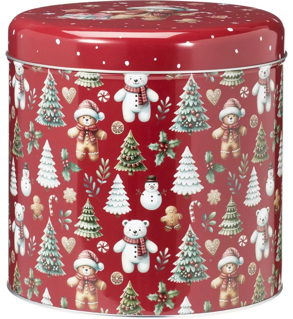 Zestaw 2 blaszanych puszek świątecznych Teddies