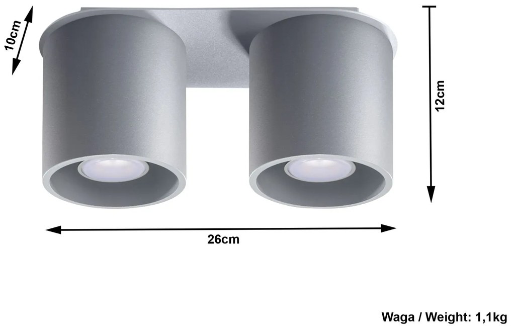 Podwójny plafon LED E761-Melvis - szary