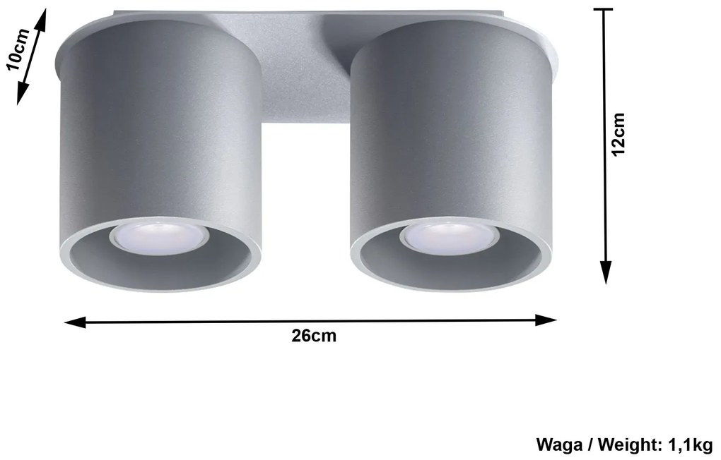Podwójny plafon LED E761-Orbil - szary