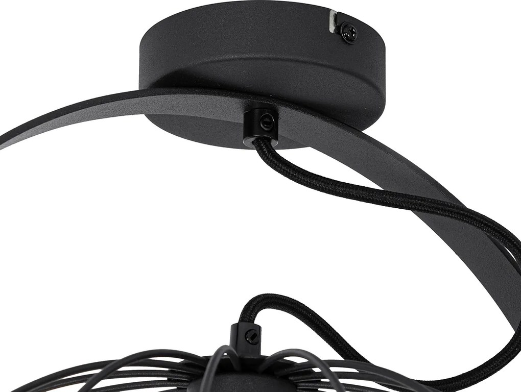 Industrialna lampa sufitowa czarna 35 cm regulowana - Hanze