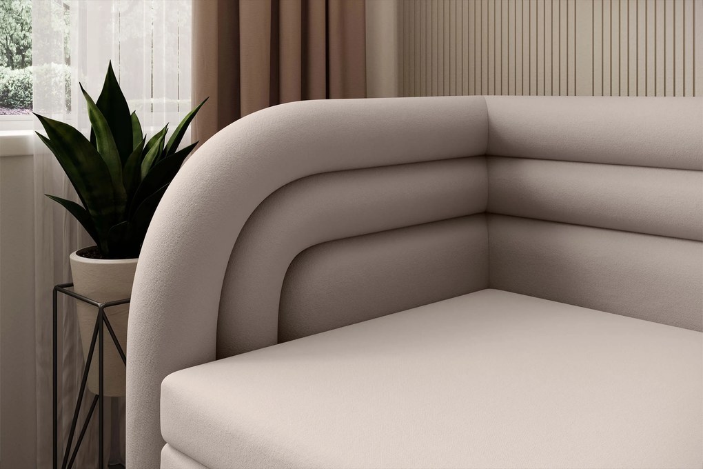 Beżowa rozkładana sofa 3-osobowa FABILLO Wersja: Lewy róg