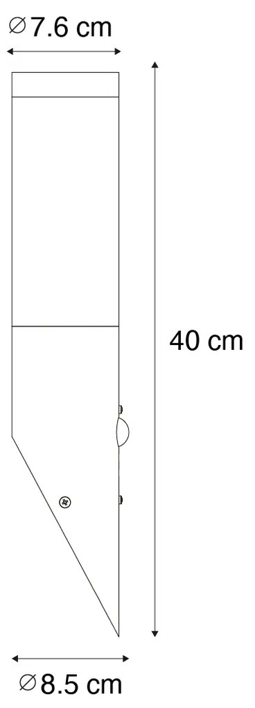 Nowoczesna lampa ścienna zewnętrzna czarna z czujnikiem ruchu IP44 - Rox