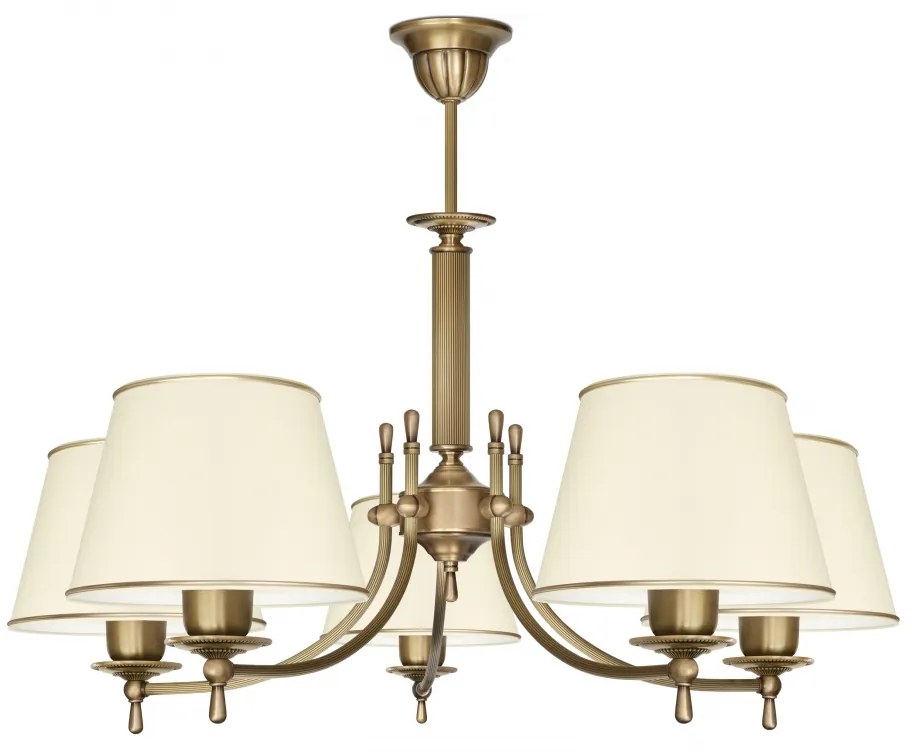 Złoty elegancki żyrandol z abażurami L-S5A