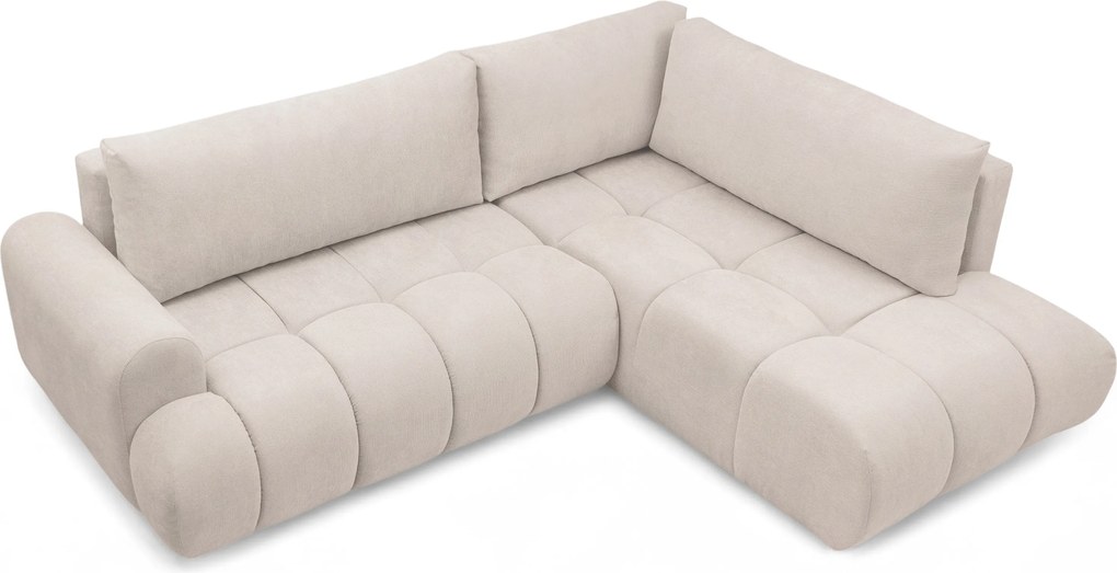 Narożnik Lutario L z funkcją spania prawostronny - beżowa plecionka hydrofobowa Venice 2026