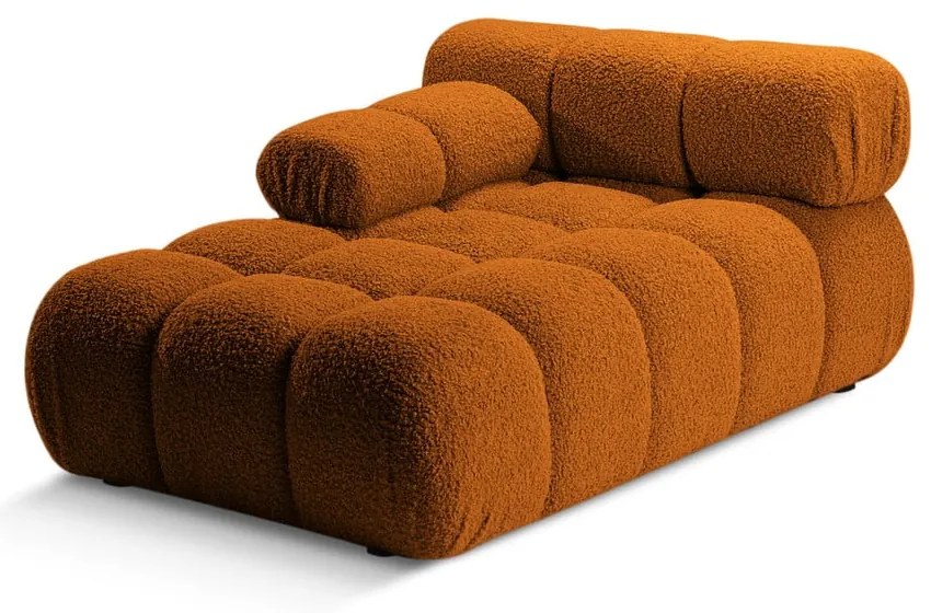 Pomarańczowy moduł sofy z materiału bouclé (lewostronny) Bellis – Micadoni Home