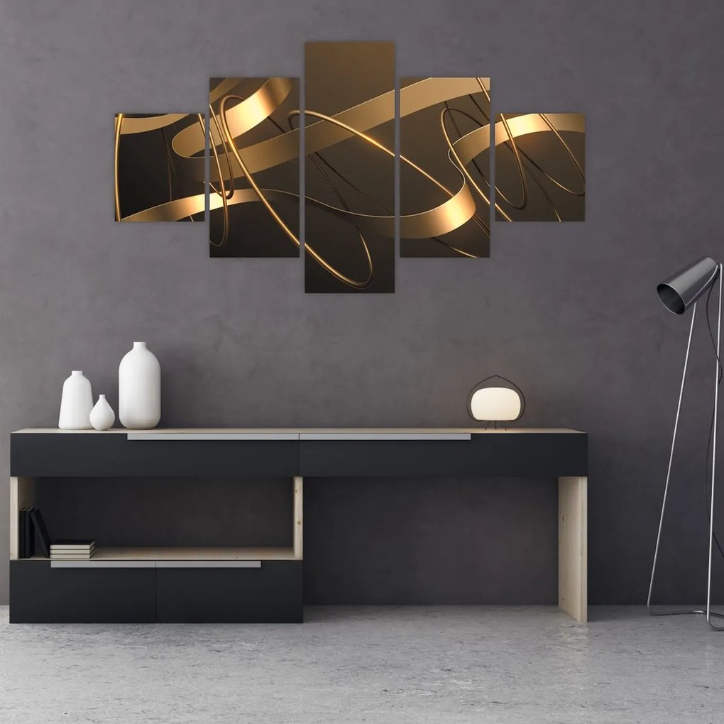 Obraz - Brązowe wstążki (125x70 cm)