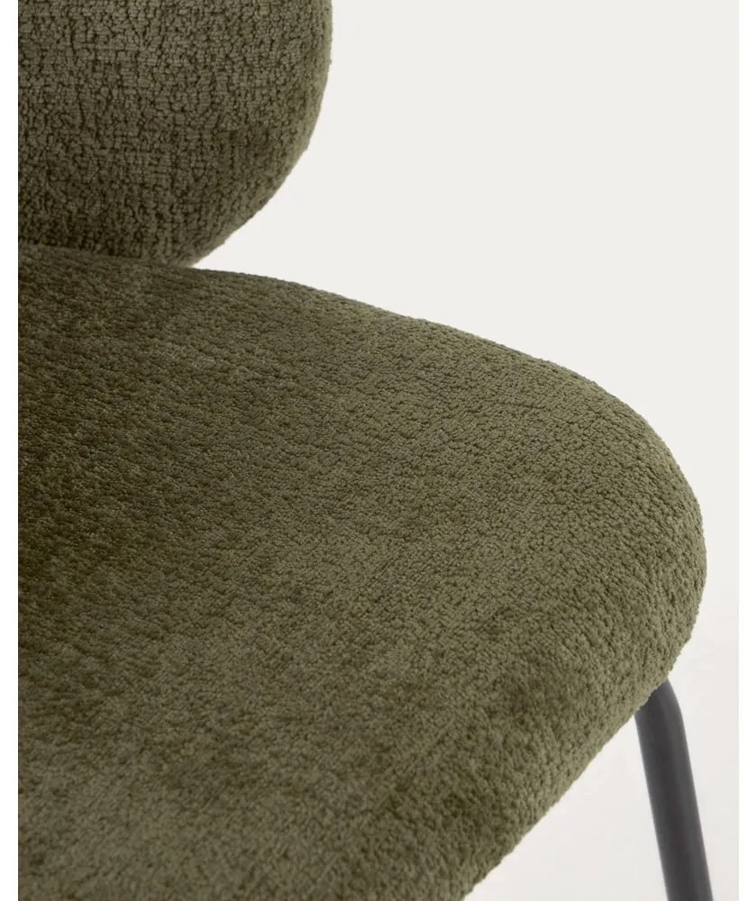 Zielony tapicerowany fotel jadalniany Minna – Kave Home