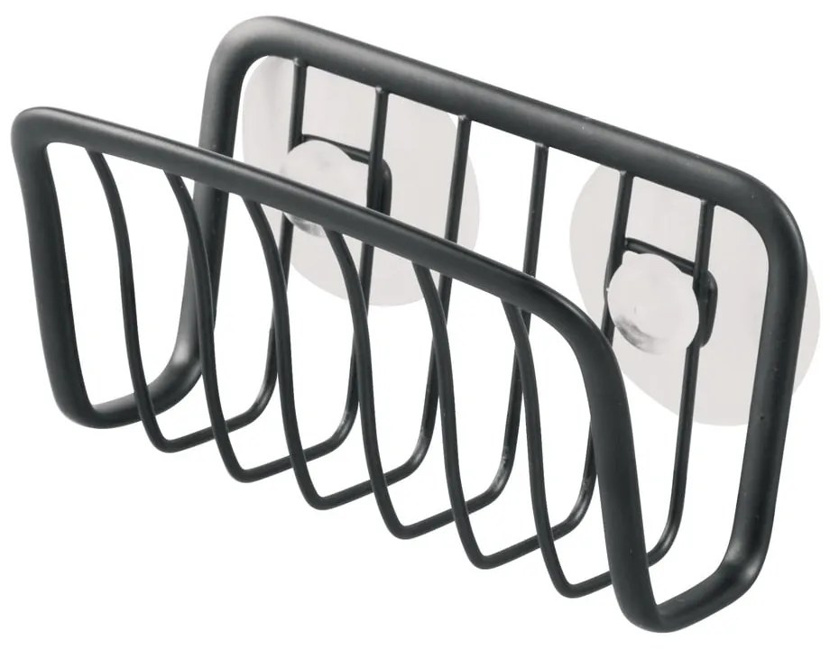 Czarny metalowy uchwyt z przyssawkami iDesign Axis, 6,5x14 cm