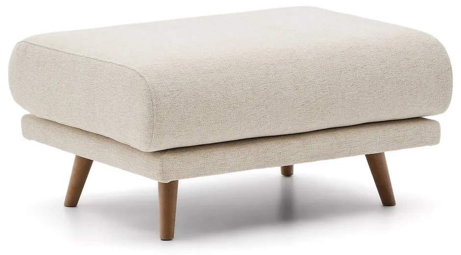 Beżowy podnóżek z tkaniny szenilowej Karin – Kave Home