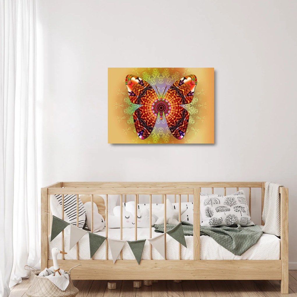Obraz na szkle - Etno motyl (70x50 cm)
