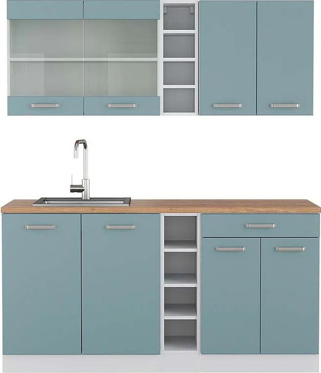 Pojedyncza kuchnia niebiesko-szary/biały 160x60x81.6 r-line