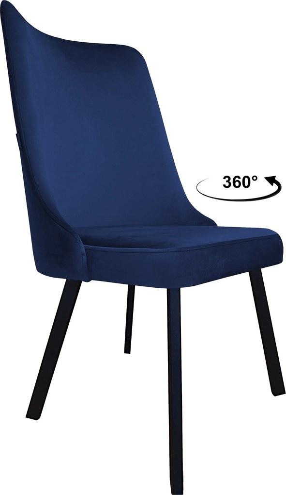 Krzesło Victor tkanina Welur noga metalowa krzesło tapicerowane premium : Kolor nogi - Czarna profil, Kolor tkaniny - VELVET - MG16, Typ siedziska - Siedzisko obrotowe 360°