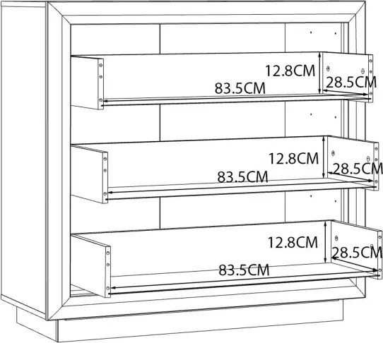 Komoda do sypialni z 3 szufladami Savona 211B, dąb antyczny/beżowy połysk