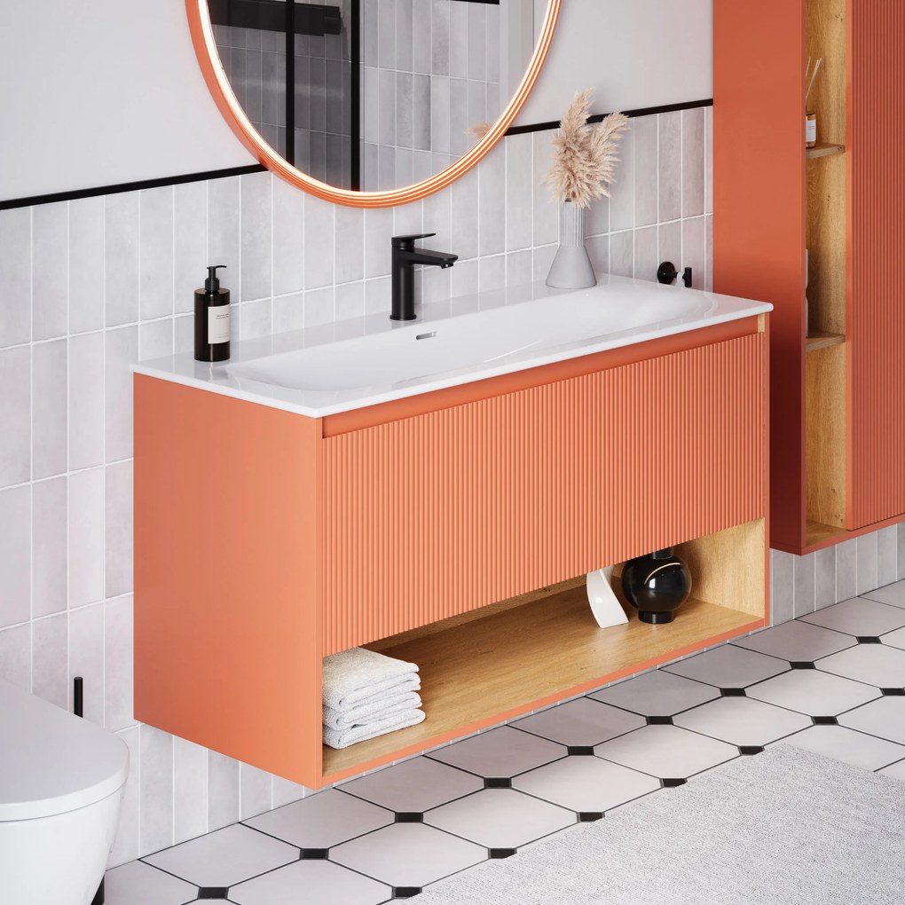 Szafka podumywalkowa BELDIVO 120 cm z umywalką ceramiczną