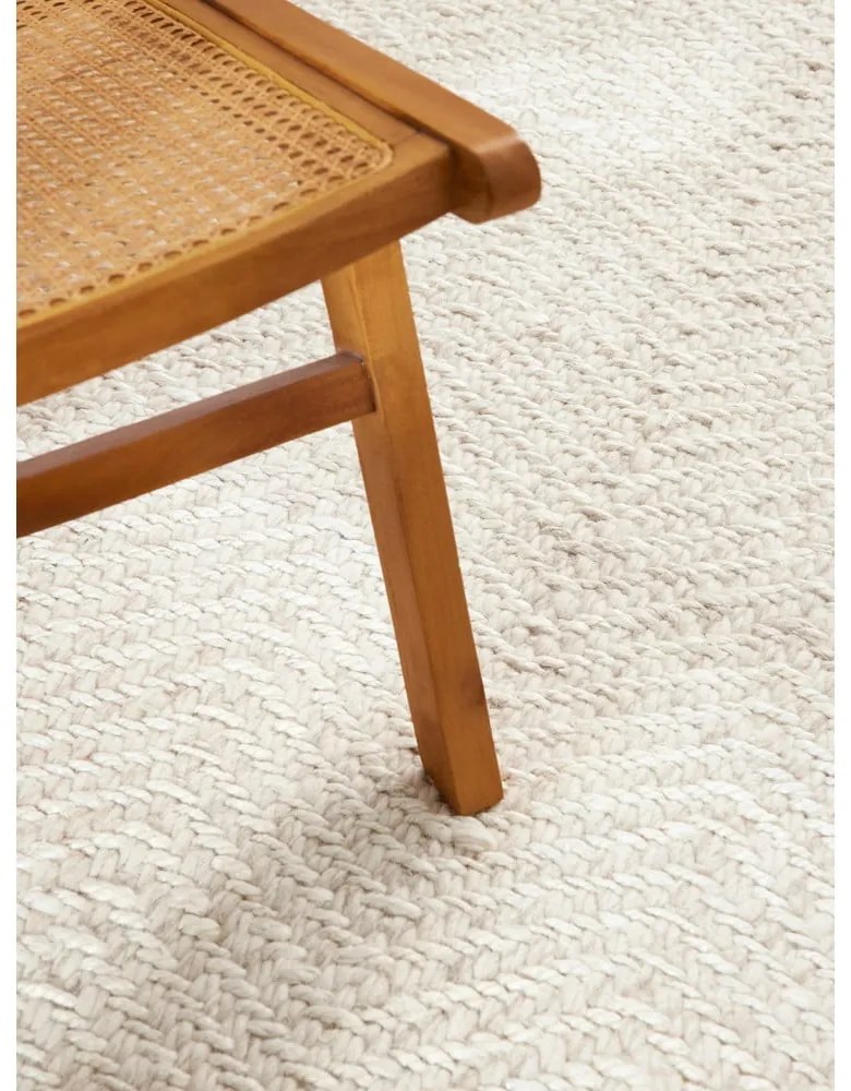 Kremowy chodnik z mieszanki wełny tkany ręcznie 80x200 cm Majoli – Elle Decoration