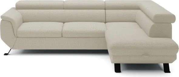 Narożnik RAVEN L Prawostronny wolnostojący z funkcją spania tkanina ARAGON 03 Beżowy WERSAL