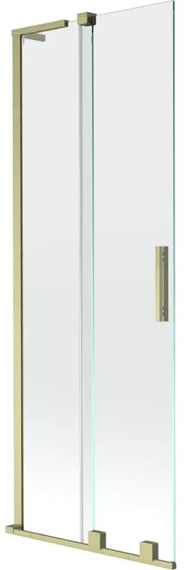 Mexen Velar L parawan nawannowy 2-skrzydłowy rozsuwany 70 x 150 cm, transparent, złoty szczotkowany - 896-070-003-01-55