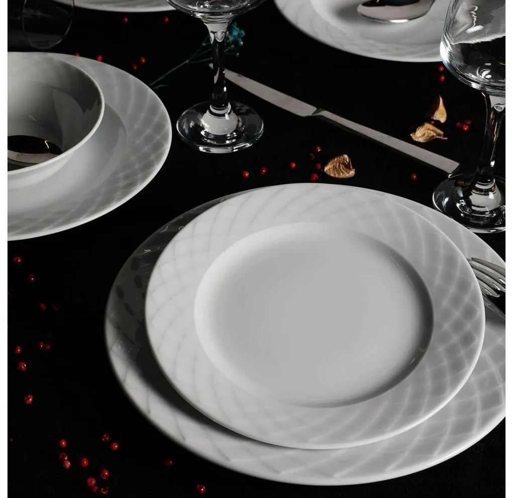 Zestaw obiadowy 24 szt. biały/porcelana