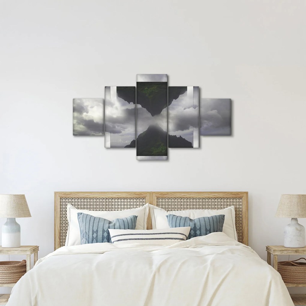 Obraz - Góry na Islandii, geometryczny kolaż (125x70 cm)