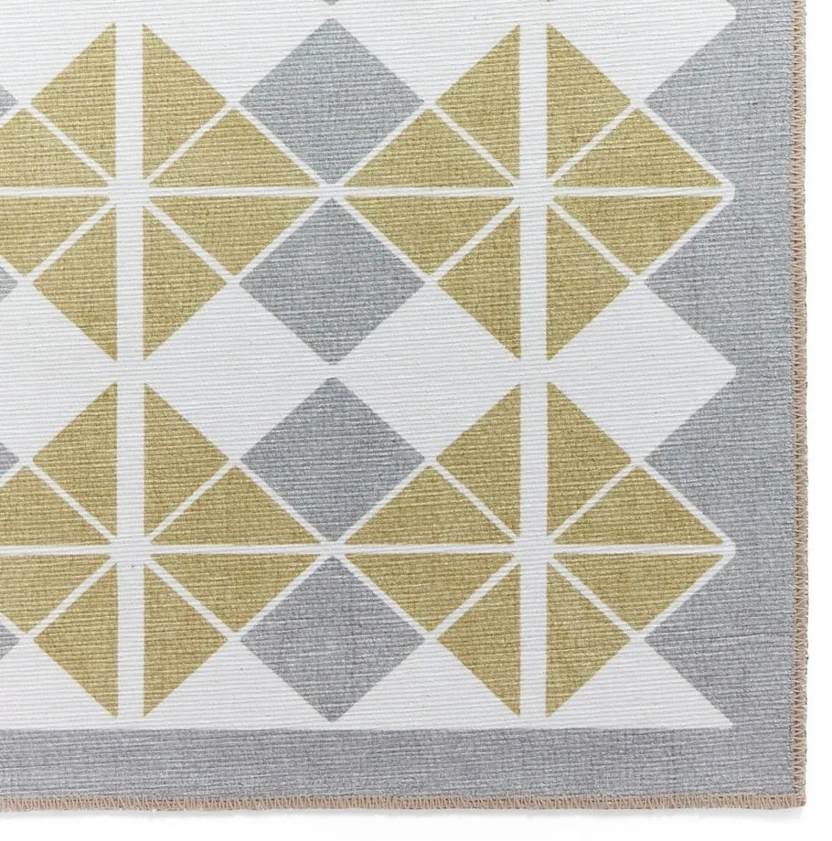 Żółto-szary chodnik odpowiedni do prania 76x230 cm Victoria Yellow – Think Rugs
