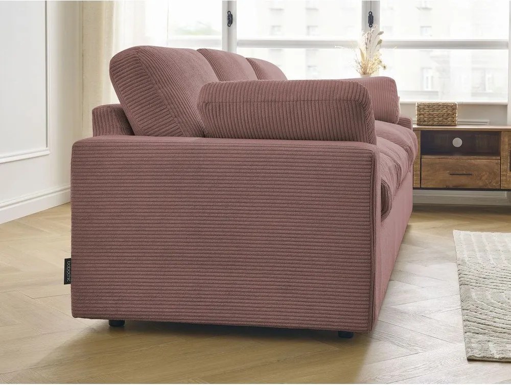 Różowa sztruksowa sofa 250 cm Belair – Bobochic Paris