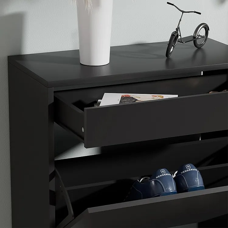 Szafka na buty czarny 90x30x181.5 ivo