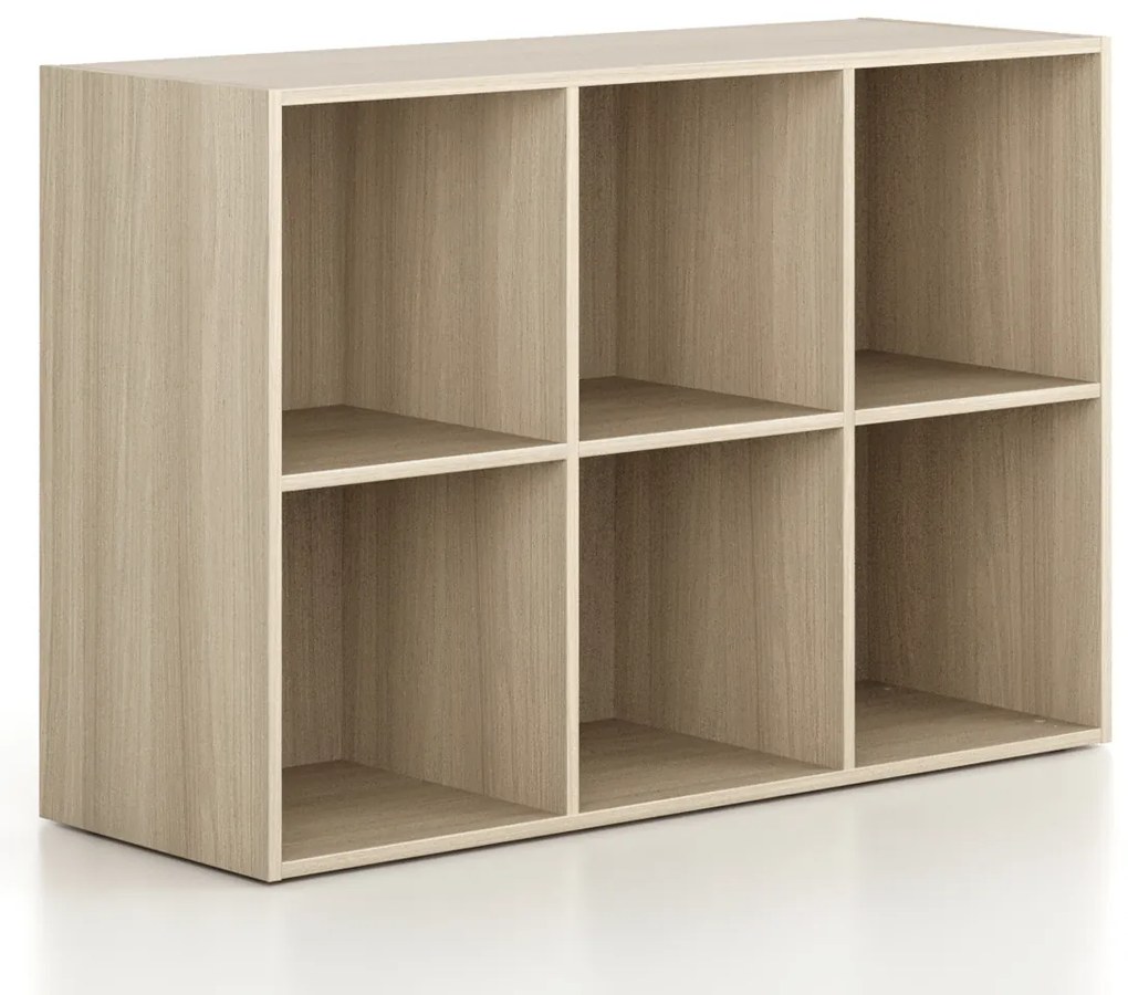 Regał FRAME, niski, 3 kolumny, 881 x 1299 x 450 mm, dąb naturalny