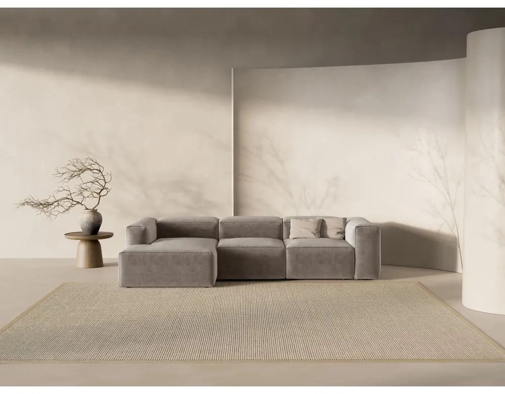 Brązowy narożnik (lewostronny/z szezlongiem) Bergamo – Cosmopolitan Design